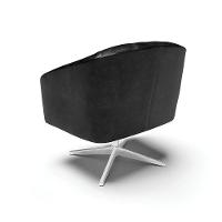 Poltrona Giratória Stella Corano Base Cromada Preto - 5