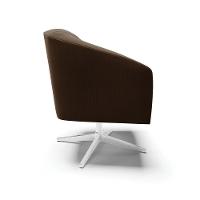 Poltrona Giratória Stella Suede Base Cromada Marrom - 6