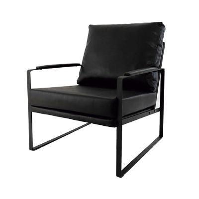 Poltrona Boss Pu Preta Com Base De Ferro