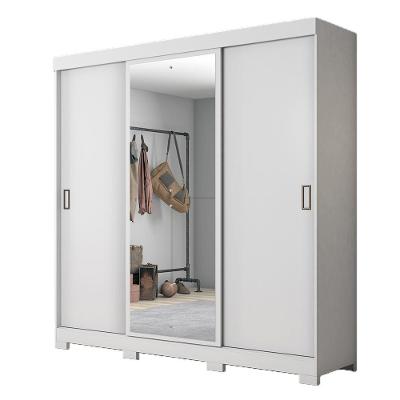 Guarda-roupa Com 3 Portas De Correr E Espelho Branco Nt5020 Notável Móveis Branco