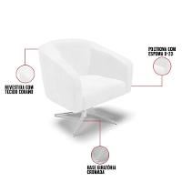 Kit 02 Poltronas Corano Branco Base Cromada - 3