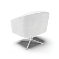 Kit 02 Poltronas Corano Branco Base Cromada - 5