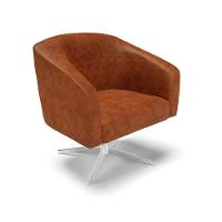 Poltrona Giratória Stella Corano Nozes Base Cromada - 1