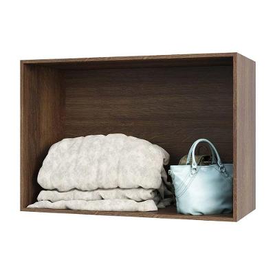 Maleiro Closet Prime Nogueira Sem Porta 0,97 Cm Ponte Solteiro Luciane Móveis.