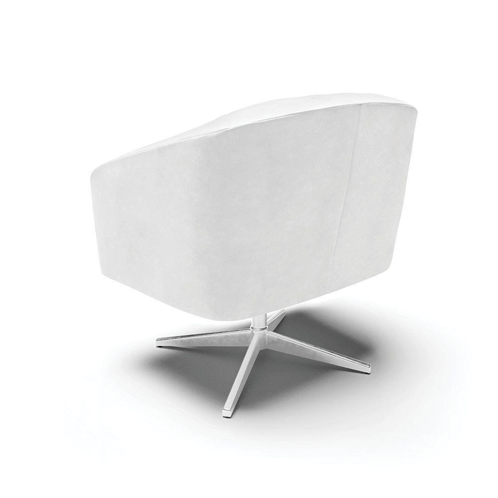 Poltrona Giratória Stella Corano Branco Base Cromada - 5