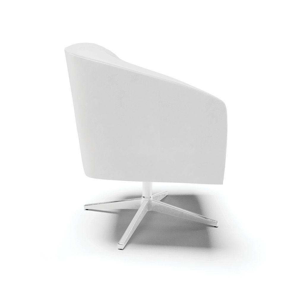 Poltrona Giratória Stella Corano Branco Base Cromada - 6