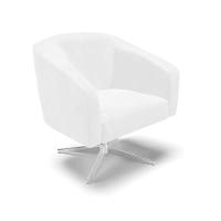 Poltrona Giratória Stella Corano Branco Base Cromada - 1