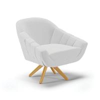 Kit 1 Namoradeira E 2 Poltronas Giratória Linho Cinza A05 - 6