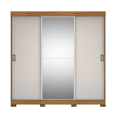 Guarda Roupa Casal Nt5020 3 Portas Deslizante 4 Gavetas Freijó-Off White