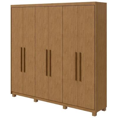 Guarda Roupa Casal Áries 6 Portas 5 Gavetas Amêndoa