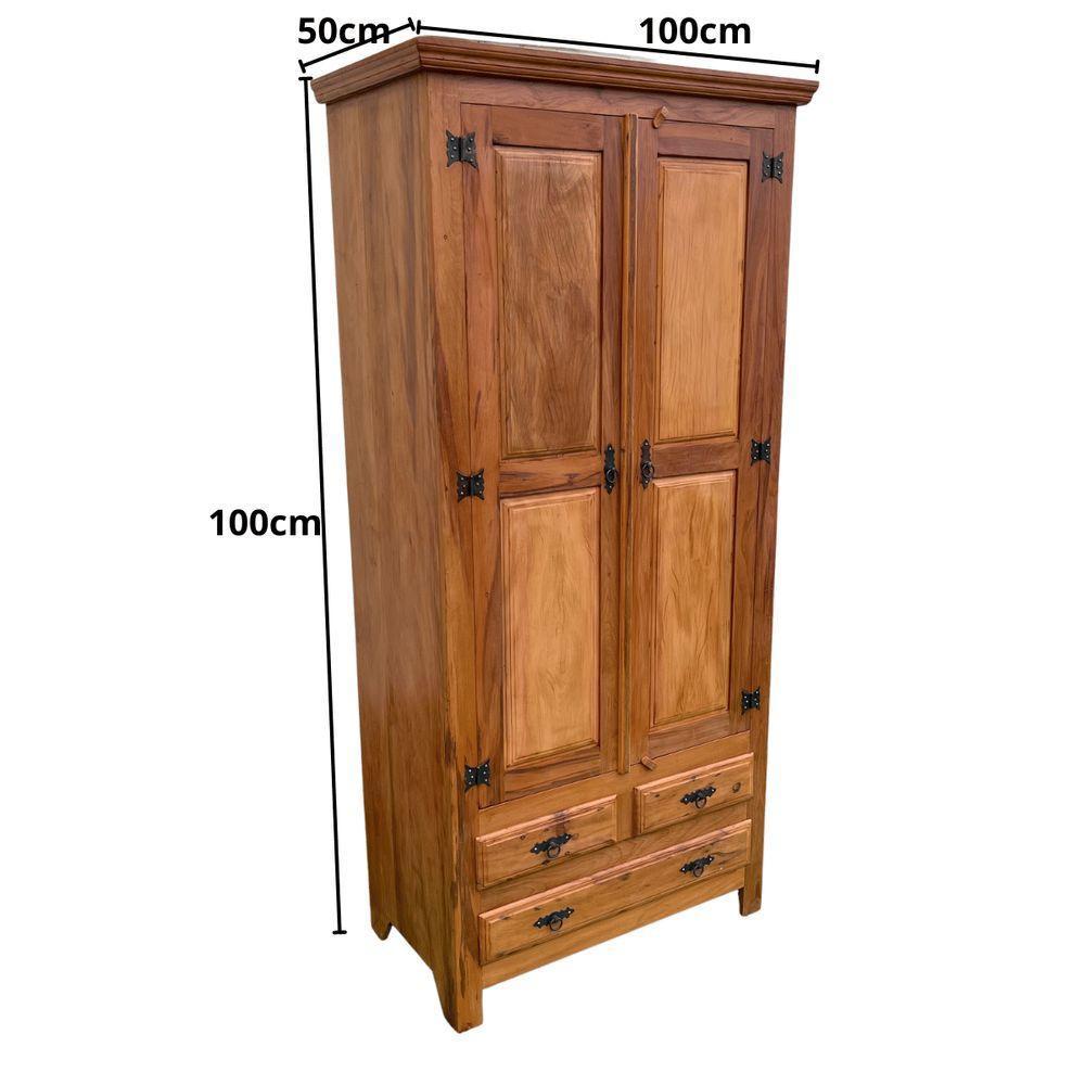 Guarda Roupa 2 Portas Em Madeira De Demolição Sudeste Rústico - 2