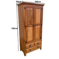 Guarda Roupa 2 Portas Em Madeira De Demolição Sudeste Rústico - 2