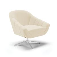 Kit 02 Poltronas Giratória Linho Base Cromada A05 Cinza - 7