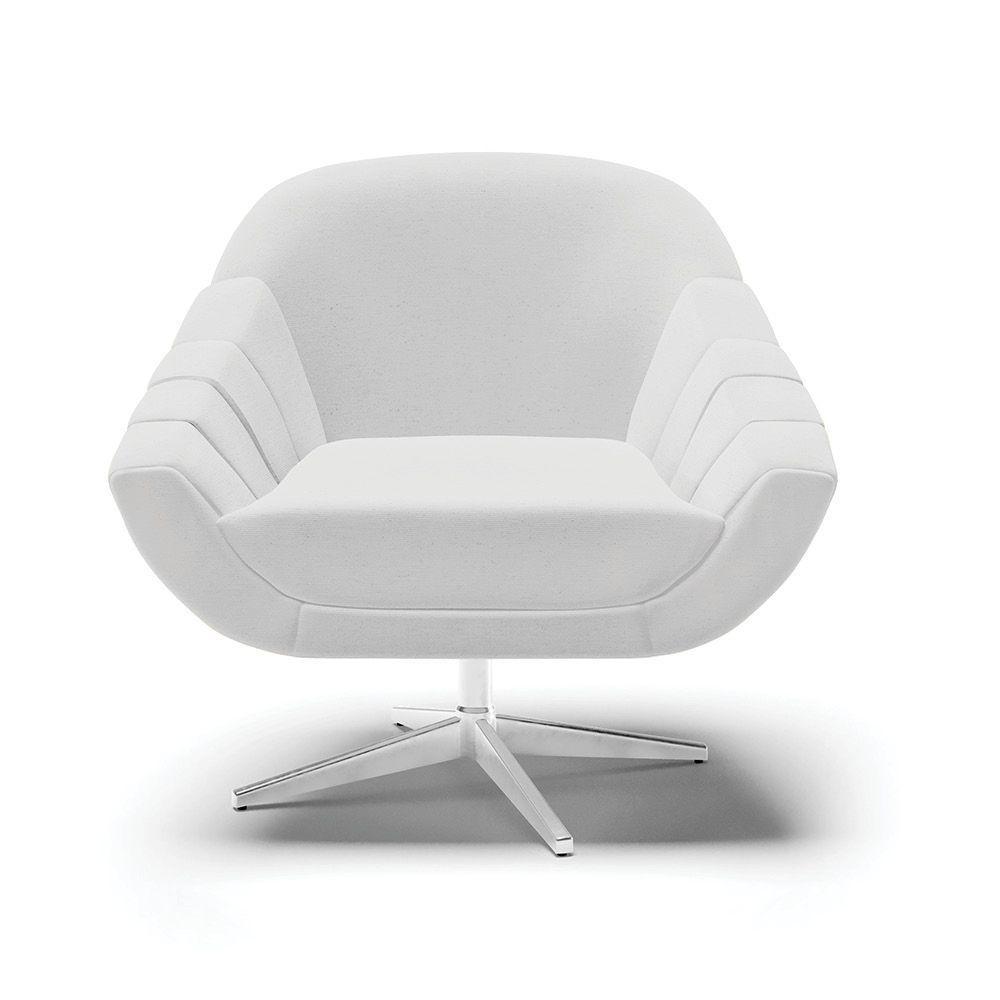 Poltrona Giratória Linho Cinza A05 Base Cromada - 7