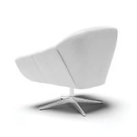 Poltrona Giratória Linho Cinza A05 Base Cromada - 5