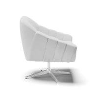 Poltrona Giratória Linho Cinza A05 Base Cromada - 6