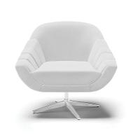 Poltrona Giratória Linho Cinza A05 Base Cromada - 7