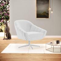 Poltrona Giratória Linho Cinza A05 Base Cromada - 8