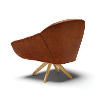 Kit 02 Poltronas Giratória Corano Base Madeira Ma30 Nozes - 5