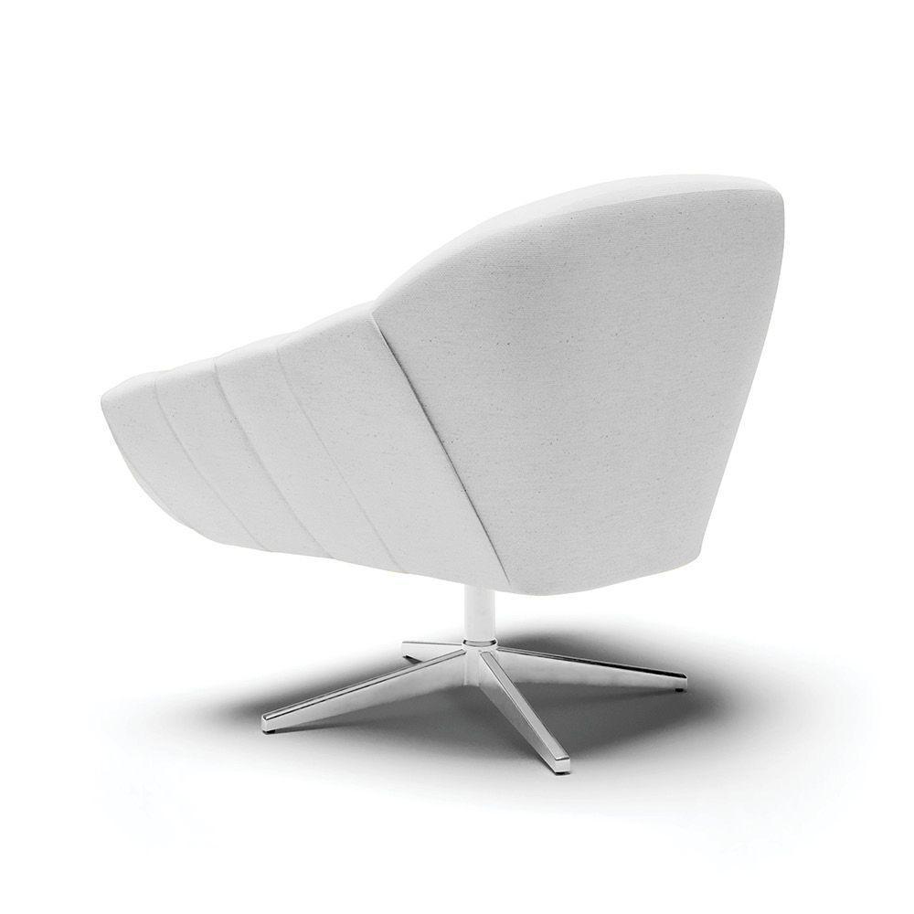 Kit 02 Poltronas Giratória Linho Cinza A05 Base Cromada - 5