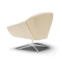 Kit 02 Poltronas Giratória Linho Base Cromada A26 Grafite