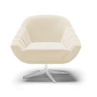 Kit 02 Poltronas Giratória Linho Base Cromada A26 Grafite - 6