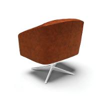 Poltrona Giratória Stella Corano Base Cromada Nozes - 5