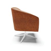 Poltrona Giratória Stella Corano Base Cromada Nozes - 6