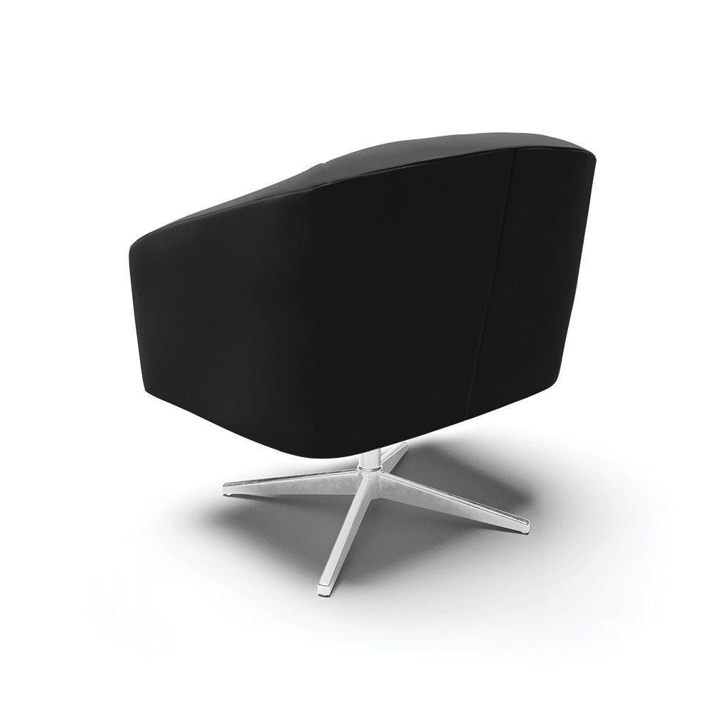 Poltrona Giratória Stella Veludo Base Cromada - D'rossi Cor Preto - 5