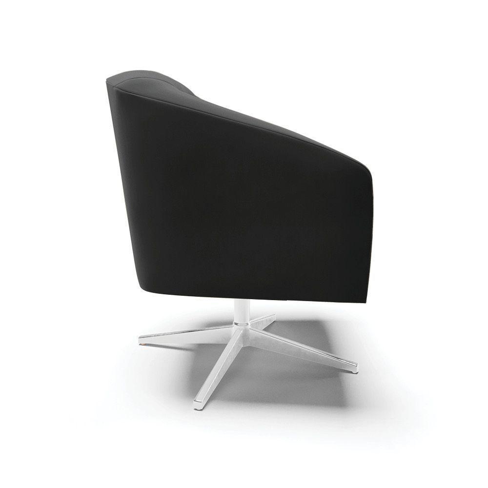 Poltrona Giratória Stella Veludo Base Cromada - D'rossi Cor Preto - 6