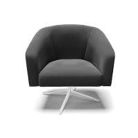 Poltrona Giratória Stella Veludo Base Cromada - D'rossi Cor Preto - 7