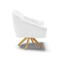 Kit 02 Poltronas Giratória Corano Base Madeira Ma30 Branco - 9