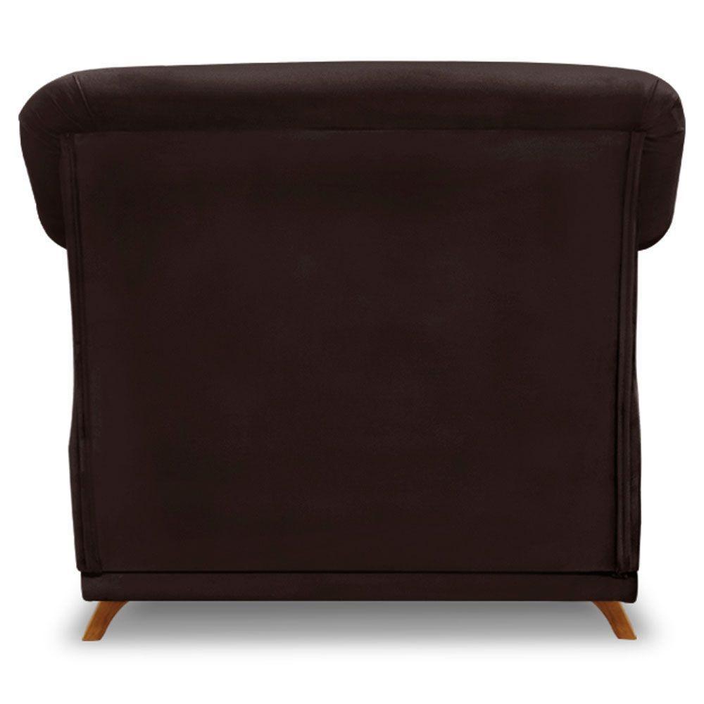 Kit 2 Poltronas Para Sala De Estar Pés Castanho Marrom Café - 5