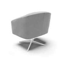 Poltrona Giratória Stella Suede Cinza Base Cromada - 5