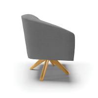 Kit 02 Poltronas Giratória Stella Linho A26 Grafite - 6