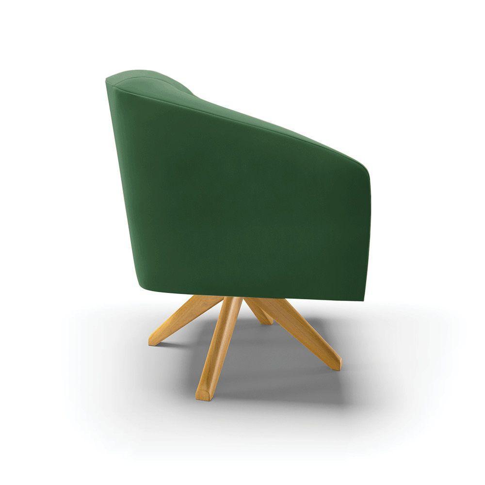 Kit 02 Poltronas Giratória Stella Veludo Verde - 6