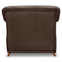 Kit 2 Poltronas Veludo Marrom Pés Castanho