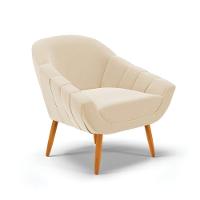 Kit 01 Namoradeira E 02 Poltronas Suede Bege Natural - 6