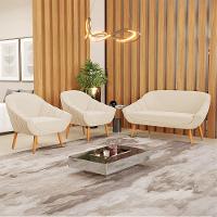 Kit 01 Namoradeira E 02 Poltronas Suede Bege Natural - 8