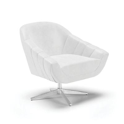 Poltrona Giratória Corano Branco Base Cromada