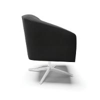 Kit 02 Poltronas Giratória Stella Veludo Base Cromada Preto - 7