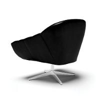 Kit 02 Poltronas Giratória Corano Base Cromada Preto - 5