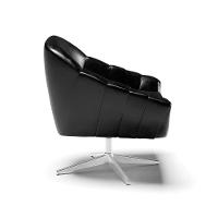 Kit 02 Poltronas Giratória Corano Base Cromada Preto - 6