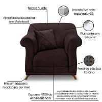 Kit 2 Poltronas E Sofá 2 Lugares 1,60m Marrom Café