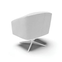 Poltrona Giratória Stella Linho Base Cromada A05 Cinza - 5