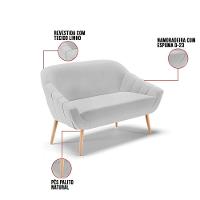 Kit 01 Namoradeira E 01 Poltrona Linho Natural A05 Cinza - 5