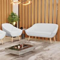 Kit 01 Namoradeira E 01 Poltrona Linho Natural A05 Cinza - 8