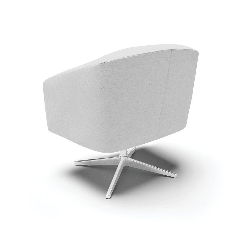 Kit 02 Poltronas Linho Base Cromada A05 Cinza - 5