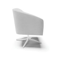 Kit 02 Poltronas Linho Base Cromada A05 Cinza - 6