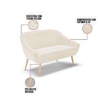 Kit 01 Namoradeira E 02 Poltronas Veludo Natural Bege - 5